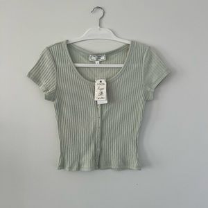 Simple Sage Green Crop Tee